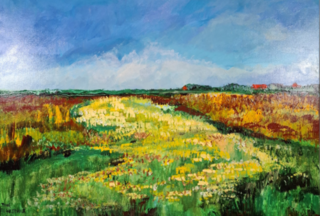 Acryl schilderij, Maya Wildevuur, Texel, 2007